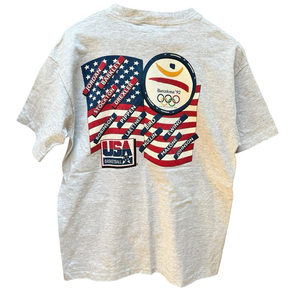 Dream Team NBA Olympic Basketball 1992 Tee Gray Vintage‎ Salem Mens L - Picture 4 of 7